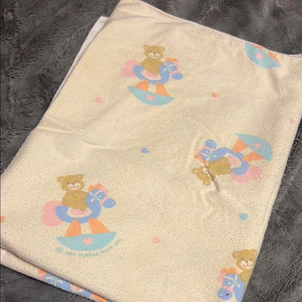 Vintage Teddy Bear Print Blanket